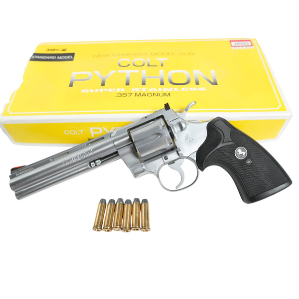【中古】コクサイ コルトパイソン 6in スーパーステンレス モデルガン