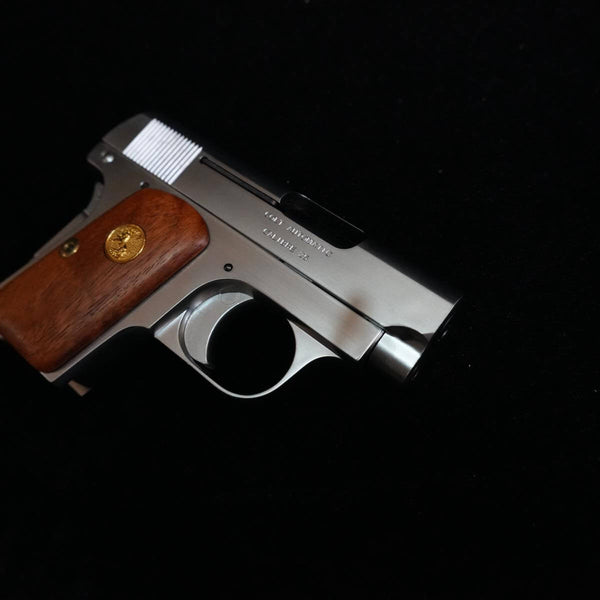 【中古】コクサイ コルト 25 ポケット オート 木製グリップ シルバー モデルガン