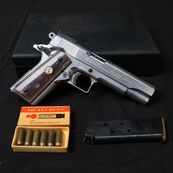 【中古】ウエスタンアームズ WA MGC コンバットカスタム モデルガン M1911A1 シルバー パールグリップ