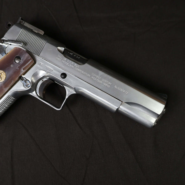 【中古】ウエスタンアームズ WA MGC コンバットカスタム モデルガン M1911A1 シルバー パールグリップ