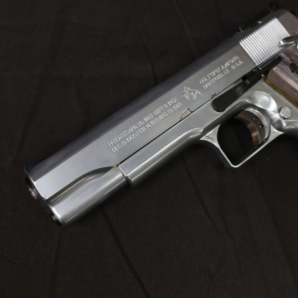 【中古】ウエスタンアームズ WA MGC コンバットカスタム モデルガン M1911A1 シルバー パールグリップ
