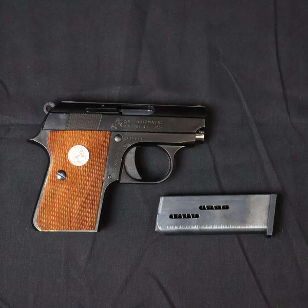 【中古】マルシン コルト 25 ポケット オート モデルガン 木製グリップ メタルフィニッシュ