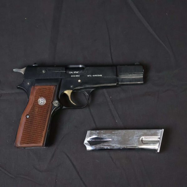 【中古】マルシン FN ブローニング ハイパワー デラックス モデルガン 木製グリップ
