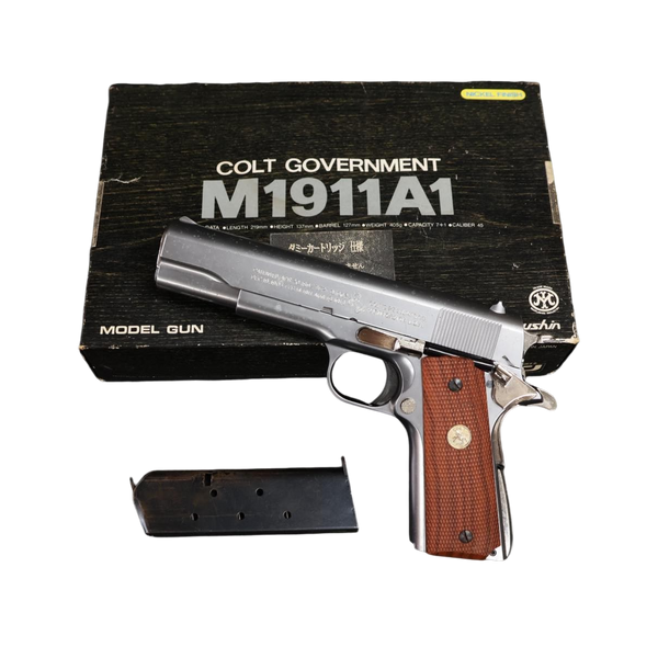 【中古】マルシン M1911A1 モデルガン ニッケルフィニッシュ