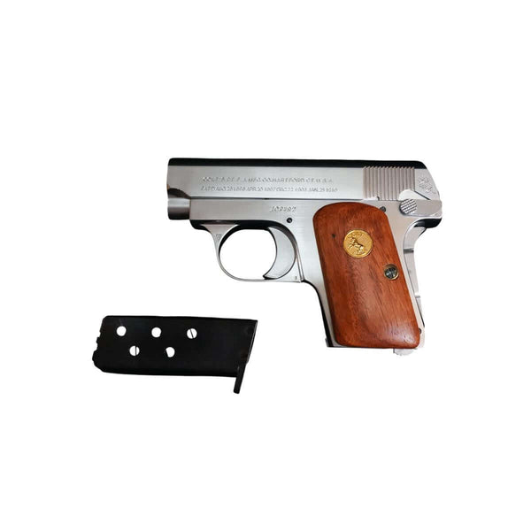 【中古】コクサイ コルト 25 ポケット オート 木製グリップ シルバー モデルガン