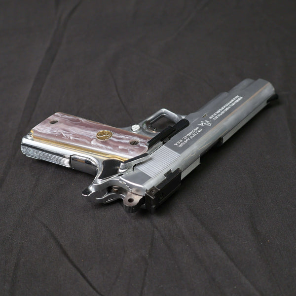 【中古】ウエスタンアームズ WA MGC コンバットカスタム モデルガン M1911A1 シルバー パールグリップ