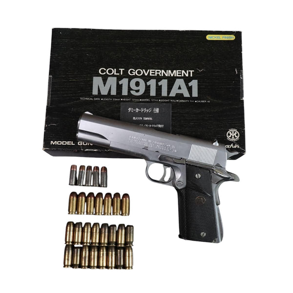 【中古】MGC コルト M1911A1 モデルガンシルバー パックマイヤーグリップ