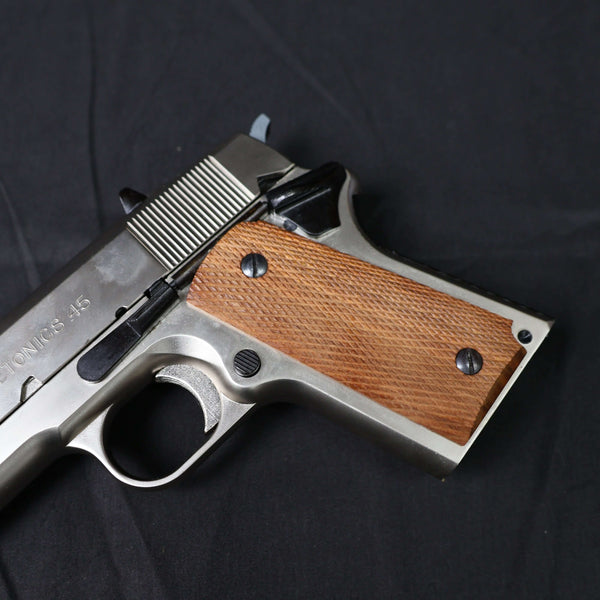 【中古】MGC デトニクス 45 シルバー モデルガン 木製グリップ