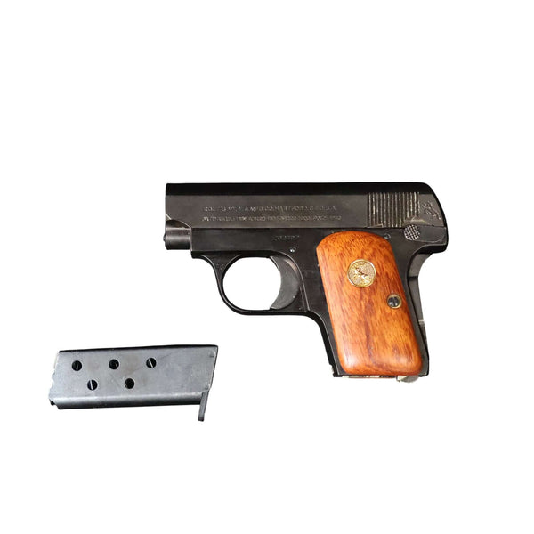 【中古】コクサイ コルト 25 ポケット オート 木製グリップ  メタルフィニッシュ モデルガン