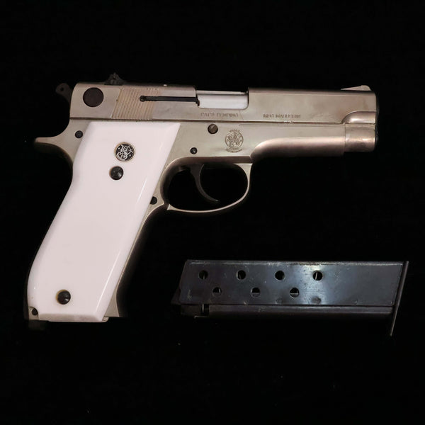 【中古】マルシン S&W M39-2 モデルガン シルバー  象牙風 グリップ