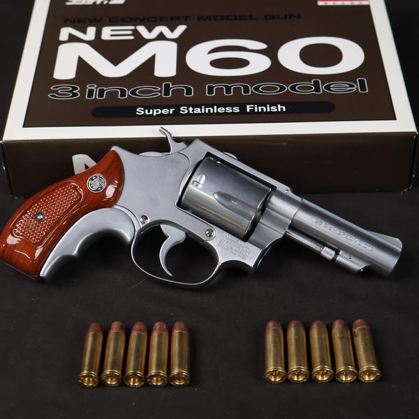 【中古】コクサイ NEW S&W M60 3インチ スーパーステンレスフィニッシュ モデルガン