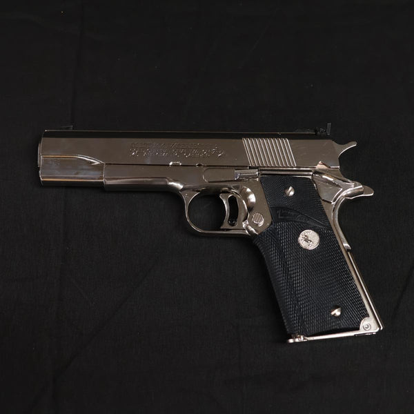 【中古】ELAN コルトマークⅣ シリーズ70 ゴールドカップ ナショナルマッチ ニッケル鍍金モデル モデルガン
