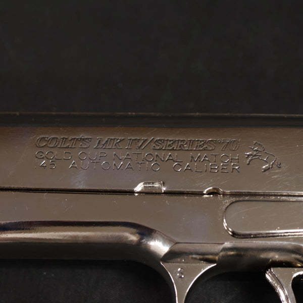 【中古】ELAN コルトマークⅣ シリーズ70 ゴールドカップ ナショナルマッチ ニッケル鍍金モデル モデルガン