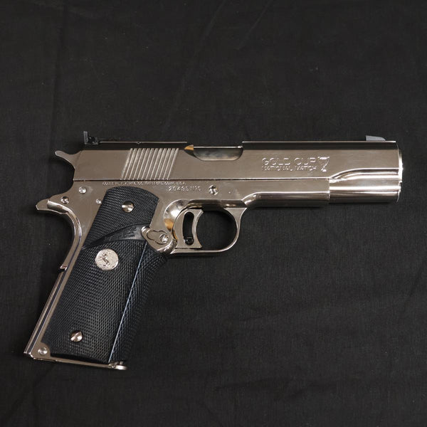 【中古】ELAN コルトマークⅣ シリーズ70 ゴールドカップ ナショナルマッチ ニッケル鍍金モデル モデルガン